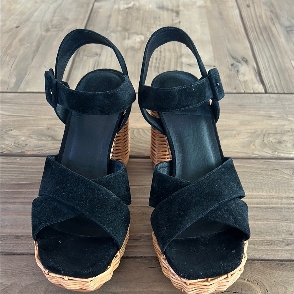 Jeffrey Campbell Black Suede Platform Sandals